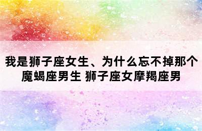 我是狮子座女生、为什么忘不掉那个魔蝎座男生 狮子座女摩羯座男